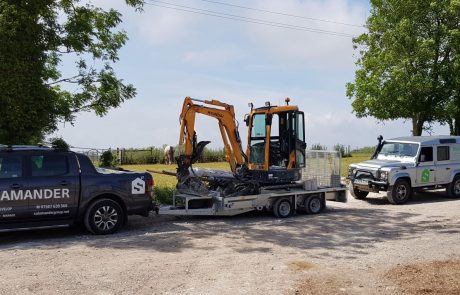 Digger transport to site sussex